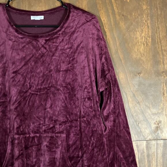 Pure Jill Womens Sweater Burgundy Velvet Pullover Soft Pima Modal Blend XL - Picture 5 of 12